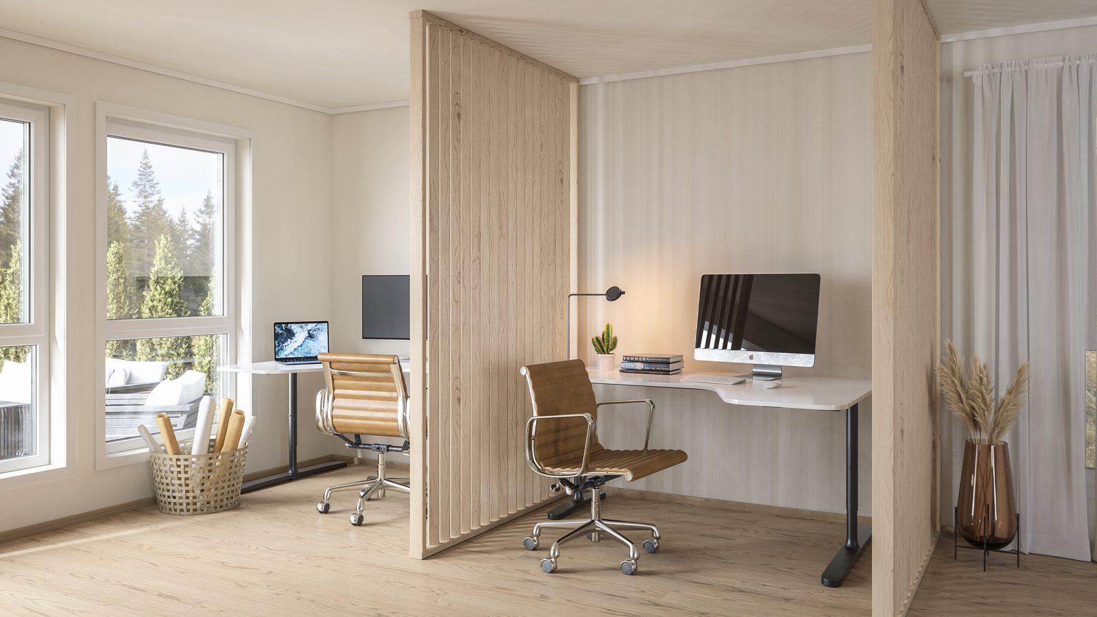3D-visualisering av kontorplass – interiør, Usett 3D Studio, Østfold